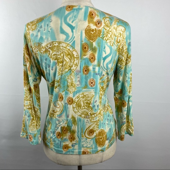 Cabi  3/4 Sleeve V Neck Tee Shirt Size L - Picture 3 of 7